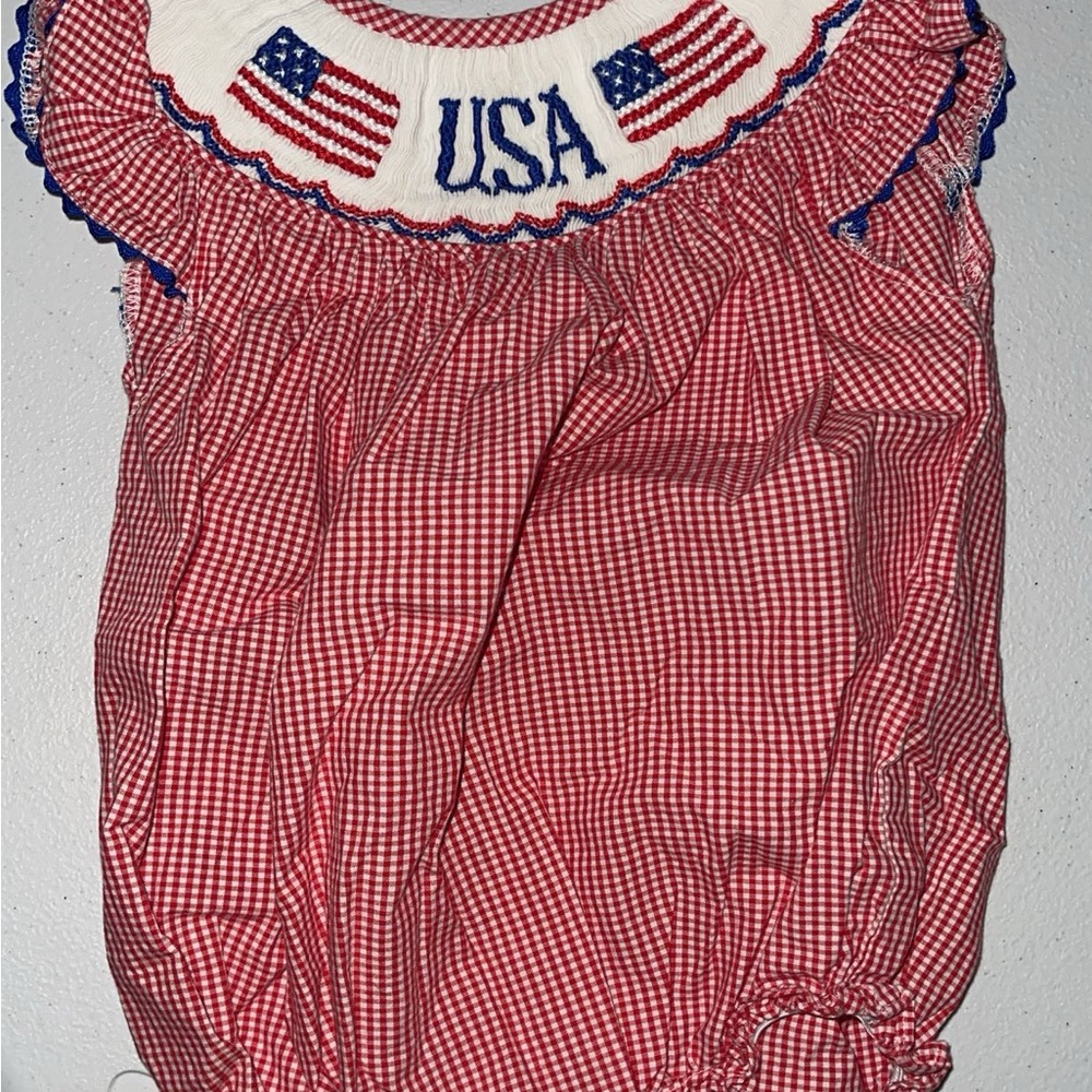 Red Gingham USA Kids Dress
